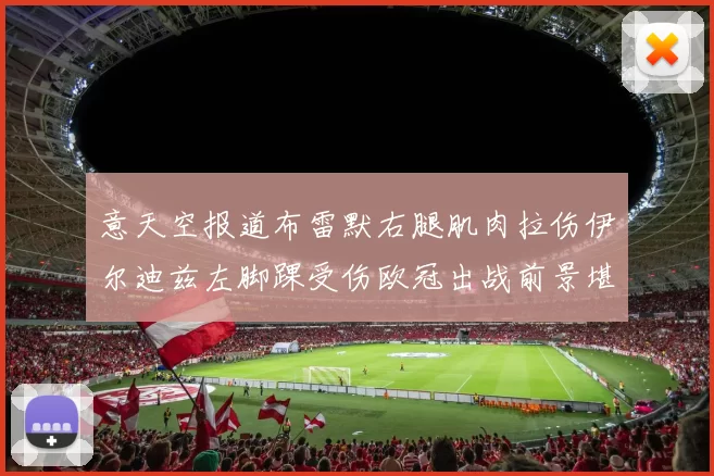 意天空报道布雷默右腿肌肉拉伤伊尔迪兹左脚踝受伤欧冠出战前景堪忧
